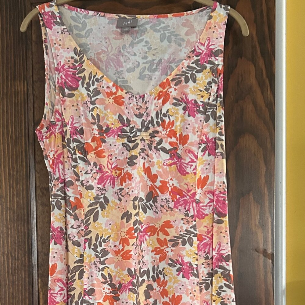 J Jill flowy rayon summer floral dress Size 10